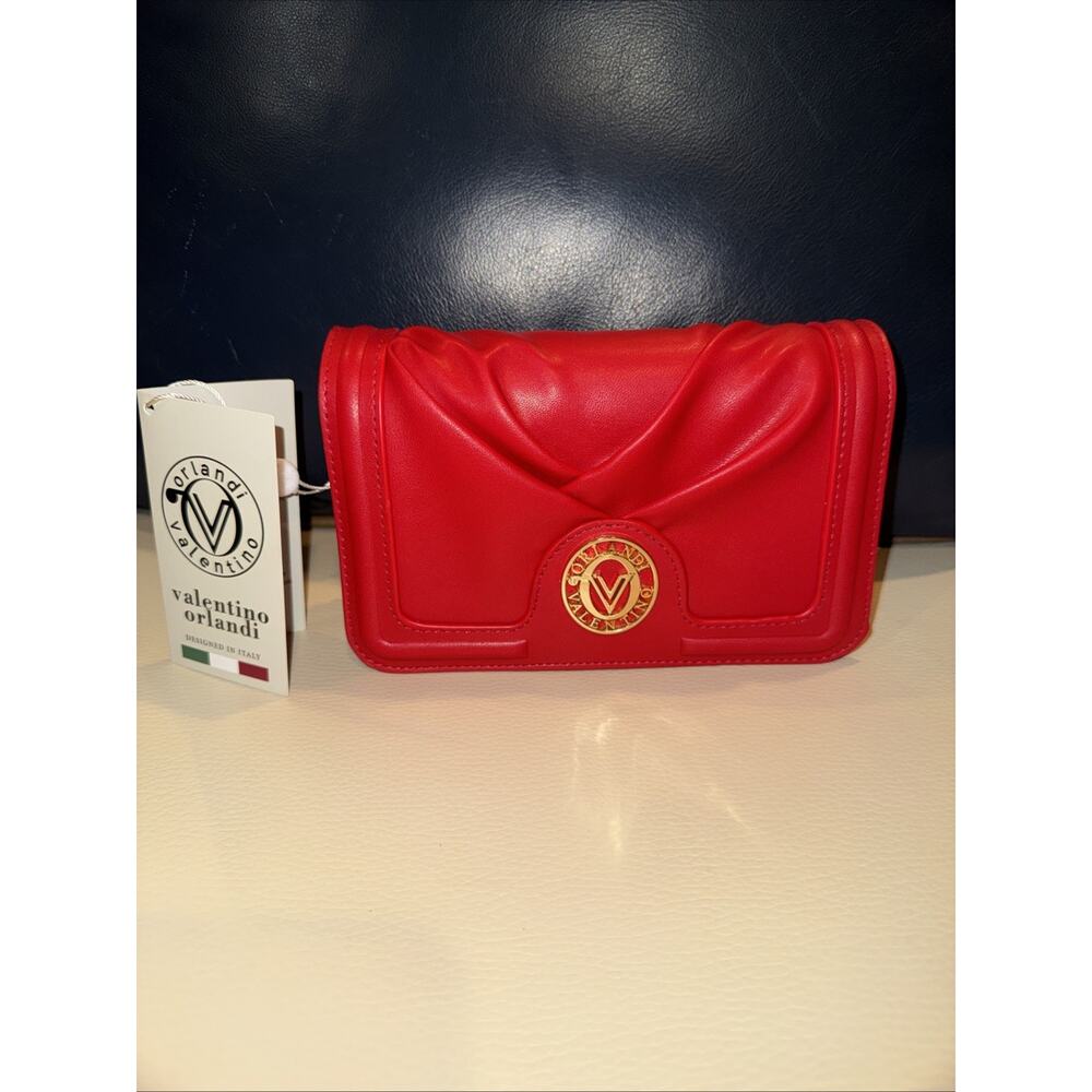 Valentino Orlandi Red & Gold Hardware Chain Crossbody Bag NWT